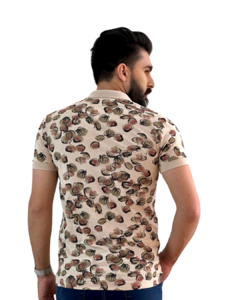 Gola Polo Floral Estampado Nude - comprar online