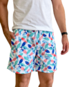 Bermuda de Tactel Estampa Exclusiva Floral Peixe