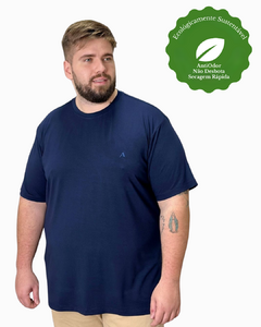 Camiseta plusSize Marinho Modal Malha fria