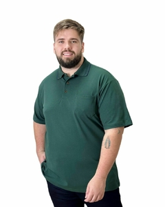 Gola Polo Pique PlusSize Verde com Bolso