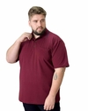 Gola Polo Pique PlusSize Bordo com Bolso