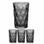 Conjunto Jogo De 4 Copos De Vidro Diamond Preto 370ml U / UNICA