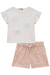 Conjunto de Blusa em Cotton e Shorts em Sarja Onix com Elastano Infanti - Joana Maria Moda Infantojuvenil