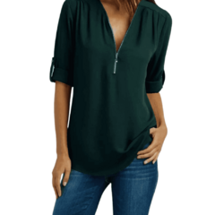 Blusa feminina com zíper-Nelule - comprar online