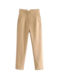 Calça cintura alta feminina com zíper-Nelule - Nelule Moda Feminina 