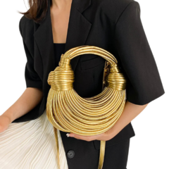 Bolsa artesanal noite dourada-Nelule - Nelule Moda Feminina 