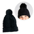 Touca De Frio Com Pompom Preta Gorro De Lã Tricot Inverno