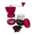 Moedor De Café Manual Vidro Plastico Inox Ceramica - Rosa na internet