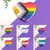 Bottons de coração holográficos bandeiras do Orgulho LGBTQIAPN+