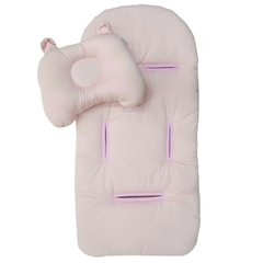 Colchón cubre cochecito + almohada bebé Rosa