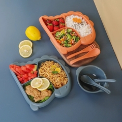 Set de alimentación Dino plato + bowl + cubiertos - tienda online