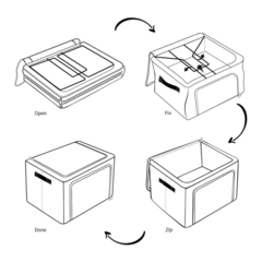 Organizador plegable de tela