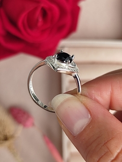 Anillo Corazón Negro en Plata 925 - comprar online