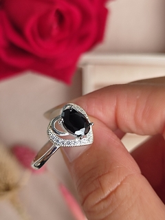 Anillo Corazón Negro en Plata 925 - comprar online