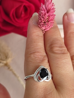 Anillo Corazón Negro en Plata 925 en internet