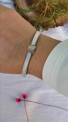 Pulsera Corazón Acero Blanco - tienda online