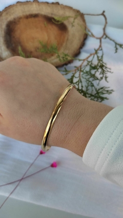 Pulsera Lisa Acero Dorado