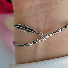 Pulsera Pluma Plata 925 - tienda online