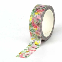 Washi tape flores con foil