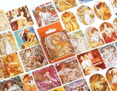 Stickers en cajita Alphonse Mucha