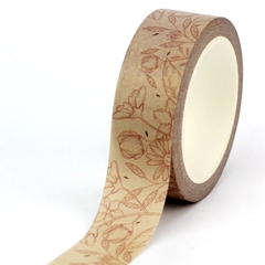 Washi tape monocromática - hojitas - comprar en línea