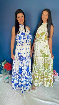 Imagem do VESTIDO LINHO ESTAMPADO - GOLA ALTA ANGELICA