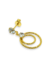 Brinco Pingente Duplo Circulo Folheado Ouro 18k