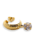 Brinco Argola Larga P com Pingente Zircônia Folheado Ouro 18k - comprar online