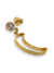 Brinco Meia Lua com Zircônia Folheado Ouro 18k - comprar online