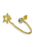 Brinco Ear Line Ponto de Luz e Estrela Folheado Ouro 18k