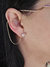 Brinco Ear Line Ponto de Luz com Piercing Fake Folheado Ouro 18k