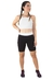 Cropped Alcinha Branco + Shorts Preto Com Branco Conjunto Fitness | REF: LX048