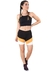 Cropped Preto + Shorts Com Faixas Preto Com Branco e Amarelo Conjunto Fitness | REF: LX052 - comprar online