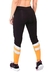 Calça Legging e detalhe amarelo Fitness Preto Com listras Branco | REF: LC32 - Loja Zoe