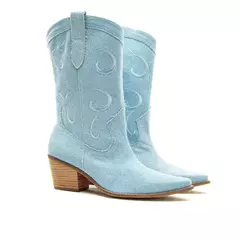 Bota Western Jeans Azul Claro Cecconello 2146003-4