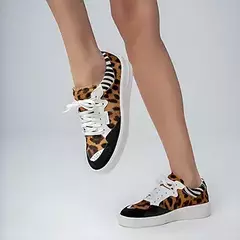 Tênis Wild Flatform Pelo Animal Print Leopard Carrano 608004 - comprar online