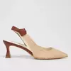 Scarpin Slingback Couro Linho Cecconello 1993001-1