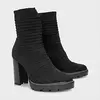 Bota Salto Bloco Knit Preto Carrano 487009