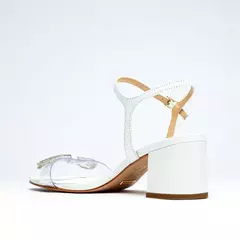 Sandália Salto Medio Cecconello Branco 2301010-2 - Savannah Shoes