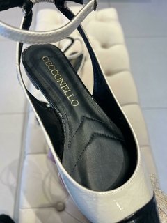 Slingback Preto/Off White Cecconello 2137002-3 na internet