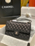 Bolsa CH double flap classic - Caviar preta com prata