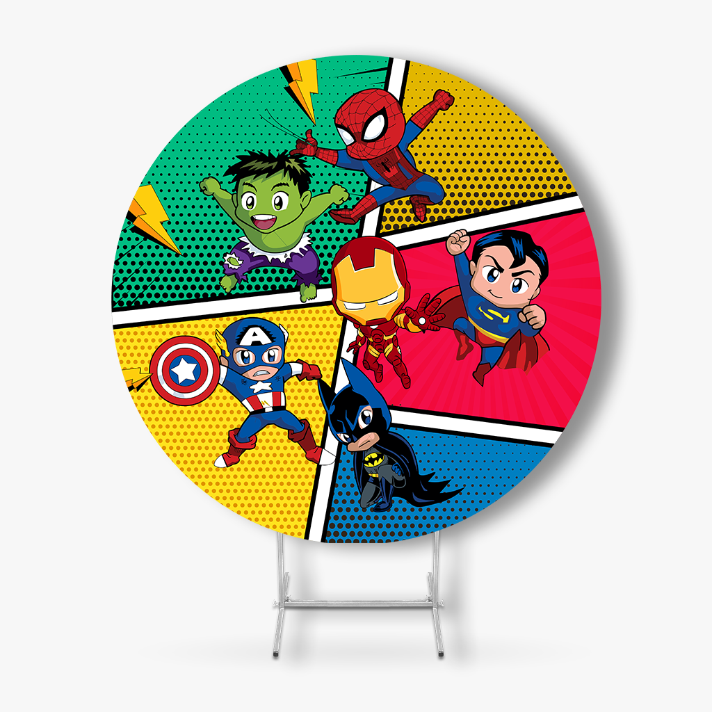 Painel De Festa Redondo Mini Vingadores