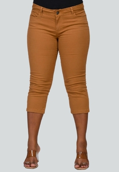 Calça Feminina Capri Algodão Elastano Caramelo1