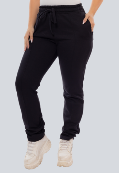 Calça Feminina Moletom Fibra de Algodão - Preto_5