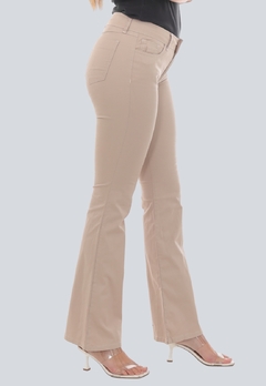 Calça Flare Feminina Sarja Lycra - Bege_7