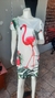 Vestido com estampa de flamingo