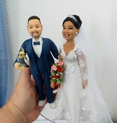 Topo de bolo casamento noivinhos Humanizados - Noivinhos de Luxo