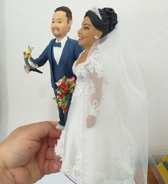 Topo de bolo casamento noivinhos Humanizados - loja online