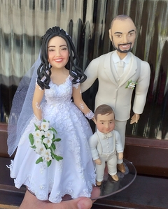 Topo de bolo casamento noivinhos personalizado Familia - loja online