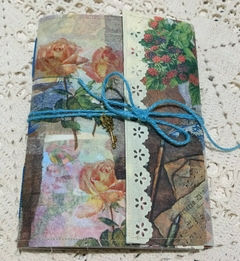 Caderno brochura A5 - flores e jarro 003